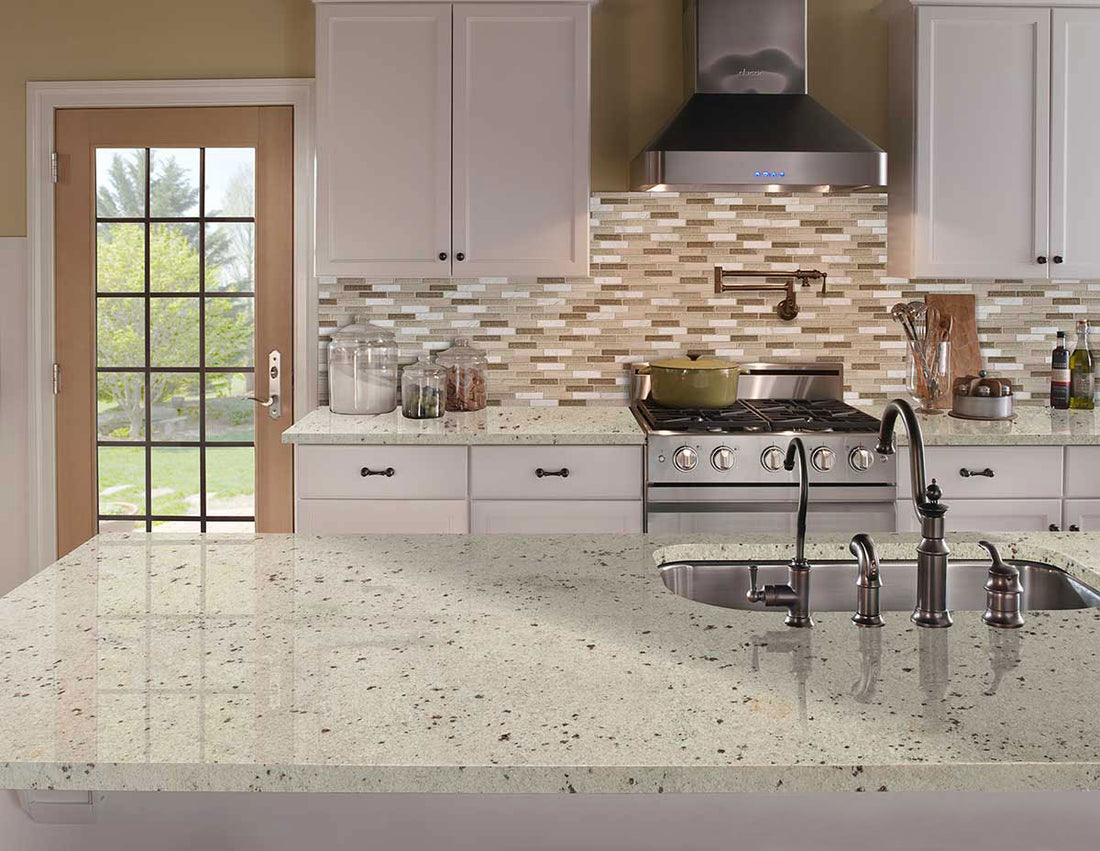 Colonial White Granite countertop in a kitchen