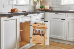 Wood Door-Mount Tip-Out Knife Storage Organizer