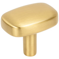 1-1/2" Rounded Rectangle Loxley Cabinet Knob in Brushed Gold