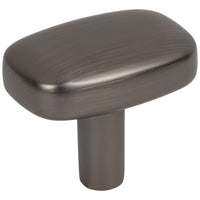 1-1/2" Rounded Rectangle Loxley Cabinet Knob in Brushed Pewter
