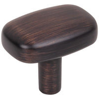 1-1/2" Rounded Rectangle Loxley Cabinet Knob in Brushed Oil Rubbed Bronze
