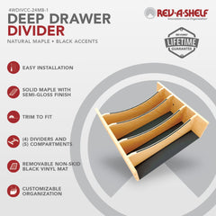 Craftsman Collection Solid Wood Adjustable Deep Drawer Divider Insert