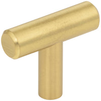1-9/16" Naples Cabinet "T" Knob in Brushed Gold
