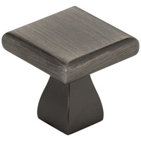 1" Square Hadly Cabinet Knob in Brushed Pewter