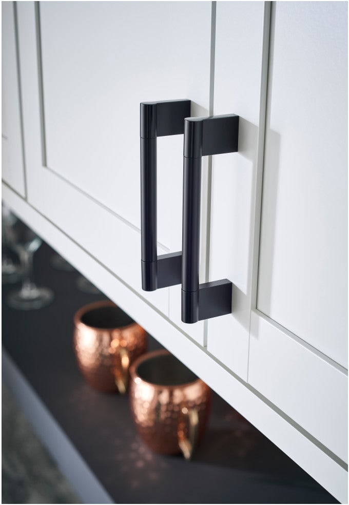 Knox Cabinet Bar Pull installed on cabinets