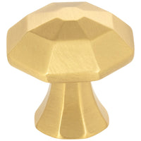 1-1/4" Octagonal Wheeler Cabinet Knob in Brushed Gold