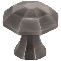 1-1/4" Octagonal Wheeler Cabinet Knob in Brushed Pewter
