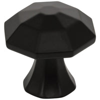 1-1/4" Octagonal Wheeler Cabinet Knob in Matte Black