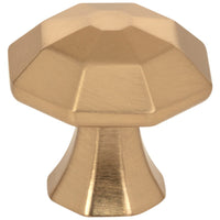 1-1/4" Octagonal Wheeler Cabinet Knob in Satin Bronze