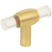 2" Carmen Cabinet "T" Knob in Brushed Gold