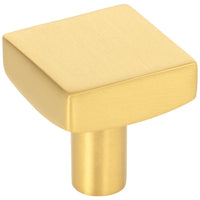 1-1/8" Square Dominique Cabinet Knob in Brushed Gold