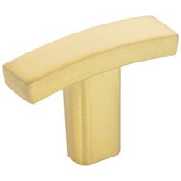 1-1/2" Square Thatcher Cabinet "T" Knob in Brushed Gold