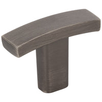 1-1/2" Square Thatcher Cabinet "T" Knob in Brushed Pewter