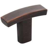 1-1/2" Square Thatcher Cabinet "T" Knob in Brushed Oil Rubbed Bronze