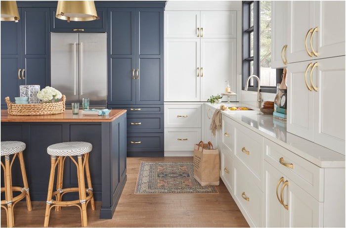 1-1/4" Roman Cabinet Knob installed on cabinets