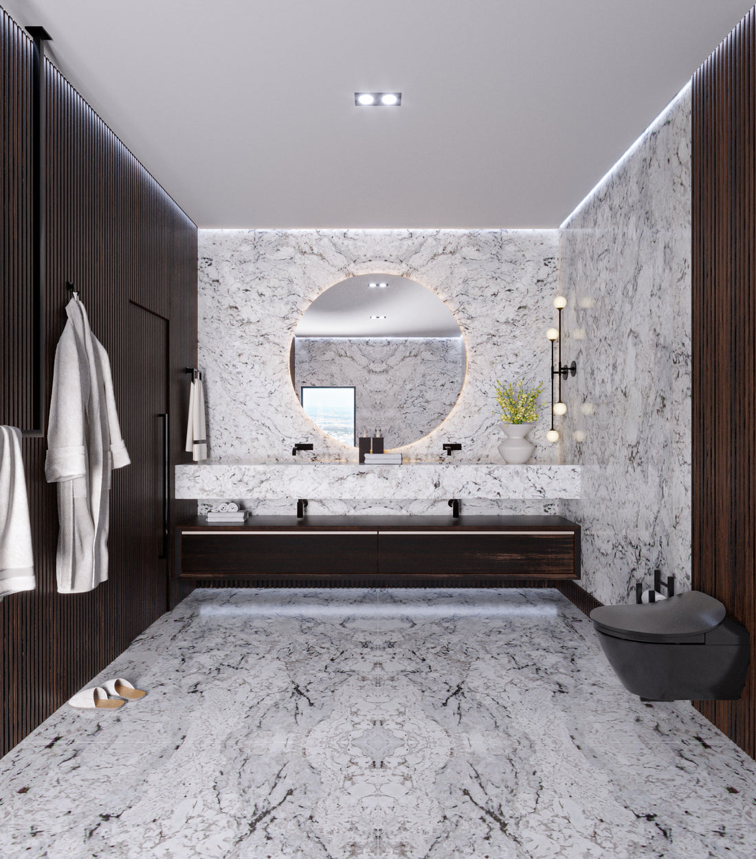 White Ice Granite countertop in a kitchen