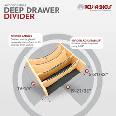Craftsman Collection Solid Wood Adjustable Deep Drawer Divider Insert