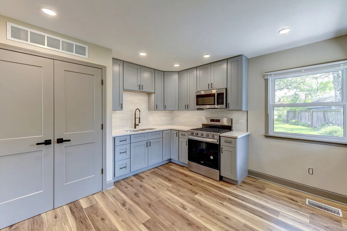 Stylish Gray Shaker Kitchen Maximizes Space in Joliet, IL