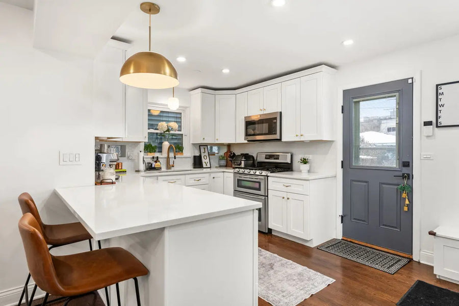 Gray Shaker, Shaker White & Slim White Oak Kitchen in Chicago, IL