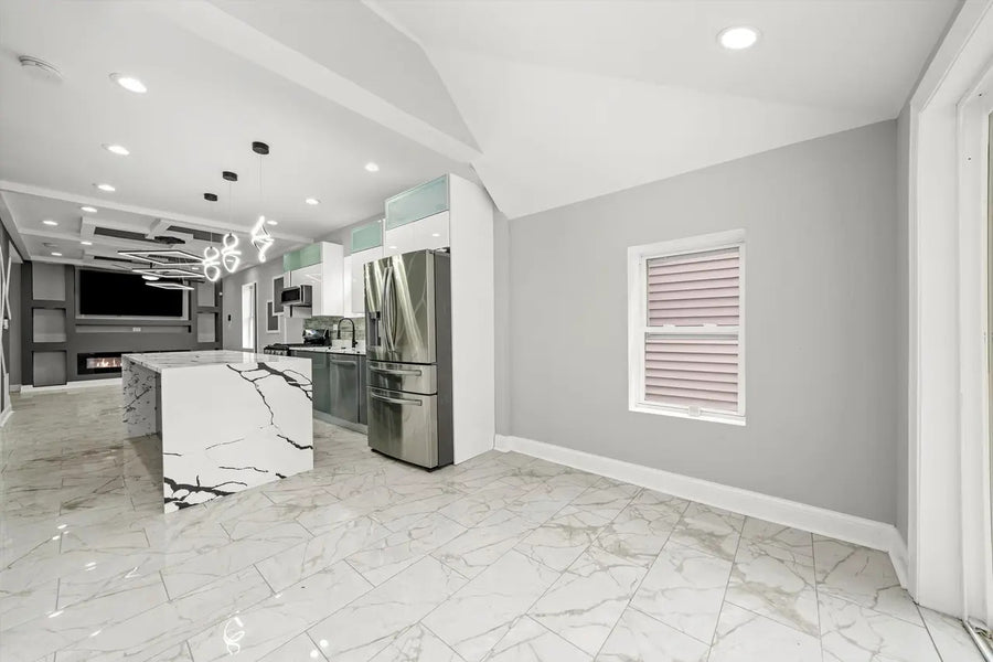 Two-Tone High Gloss Gray & High Gloss White Kitchen in Chicago, IL