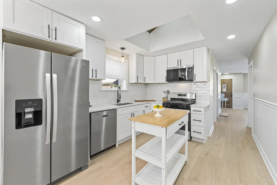 Two-Tone Gray Shaker & Shaker White Kitchen in Chicago, IL