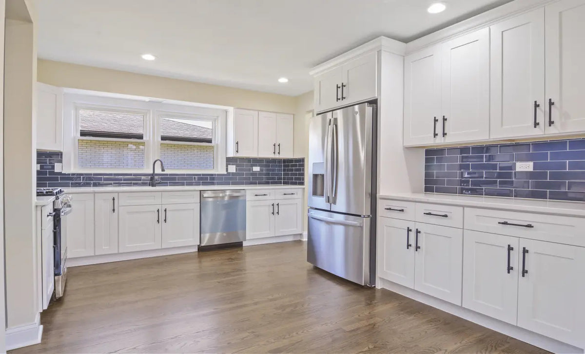 Two-Tone Navy Blue Shaker & Shaker White Kitchen in Oak Lawn, IL