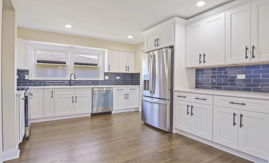 Two-Tone Navy Blue Shaker & Shaker White Kitchen in Oak Lawn, IL
